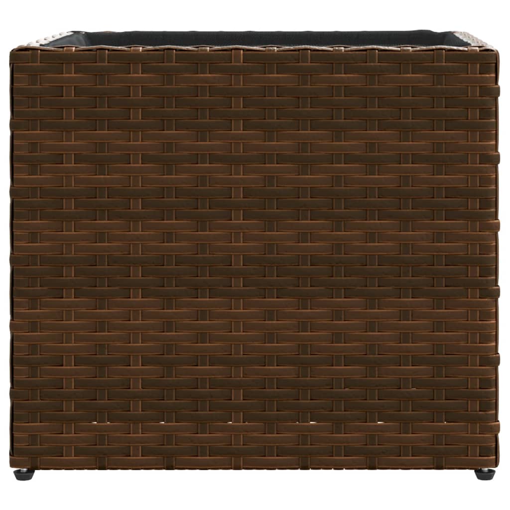Plantenbak 36x30x32 cm poly rattan bruin
