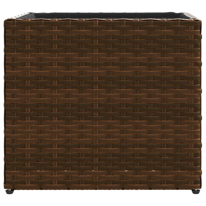 Plantenbak 36x30x32 cm poly rattan bruin