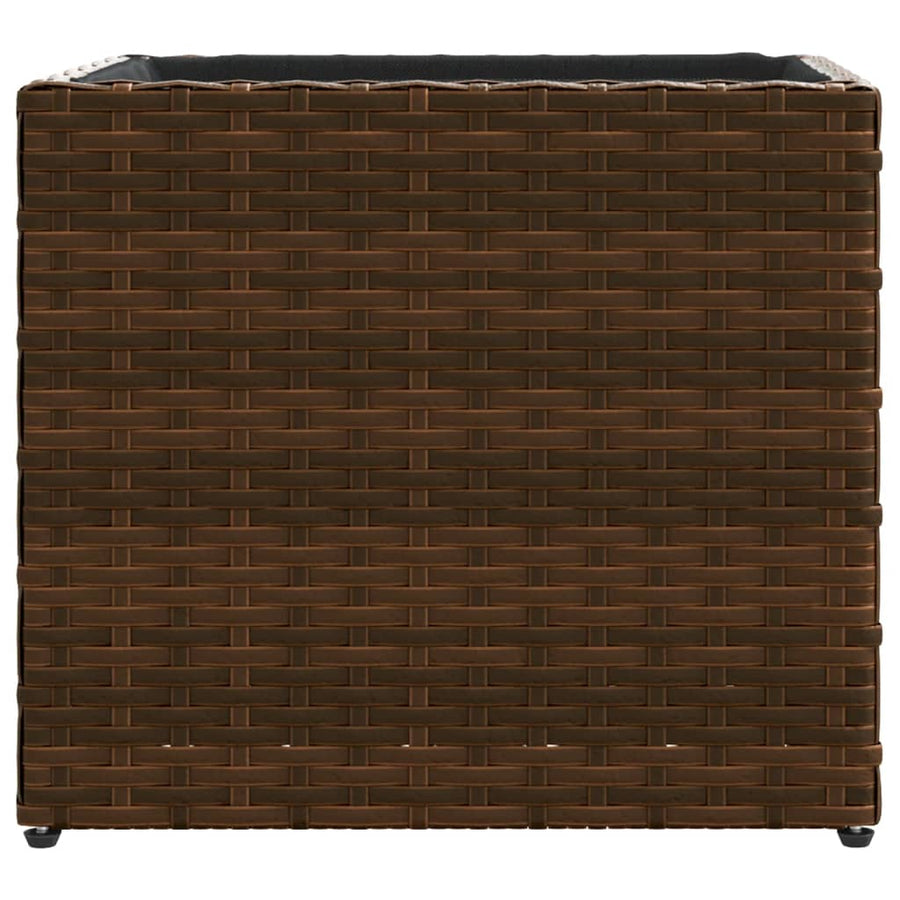 Plantenbak 36x30x32 cm poly rattan bruin