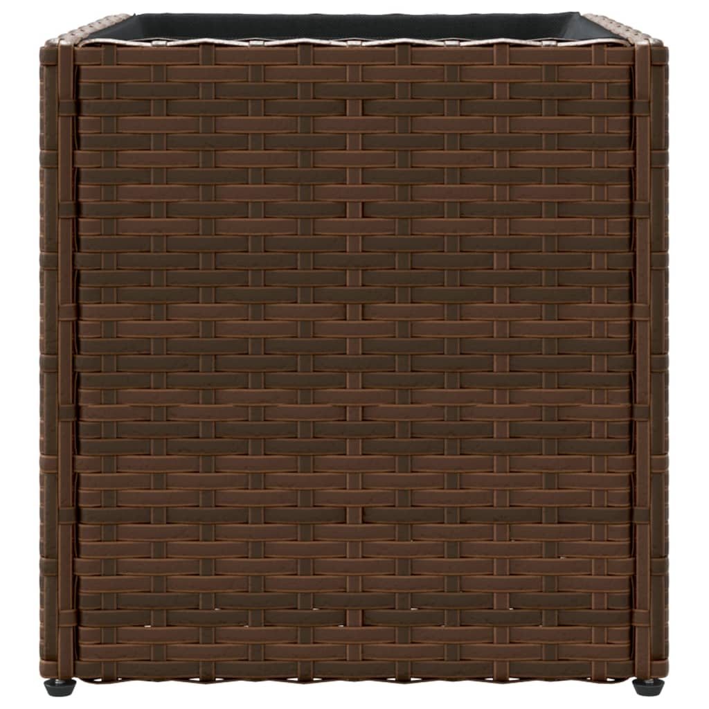 Plantenbak 36x30x32 cm poly rattan bruin
