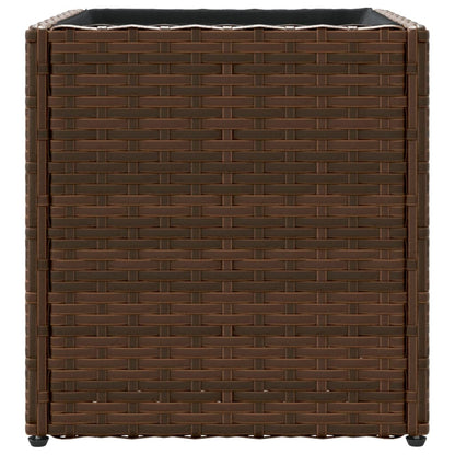 Plantenbak 36x30x32 cm poly rattan bruin