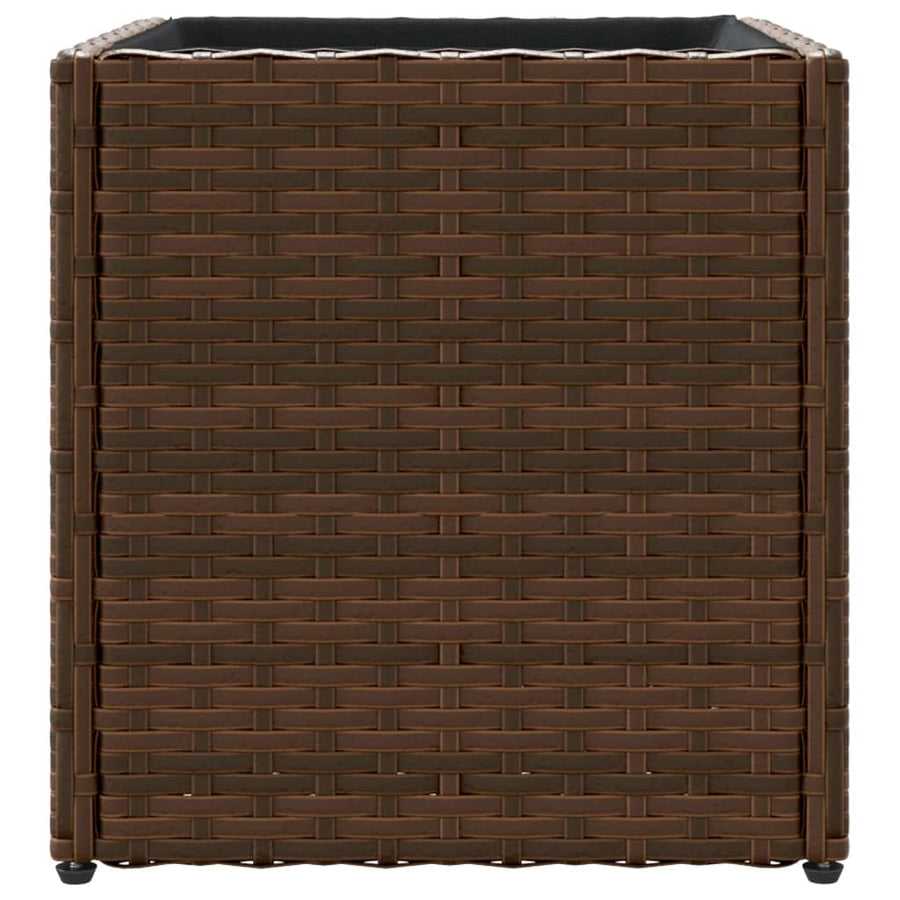 Plantenbak 36x30x32 cm poly rattan bruin