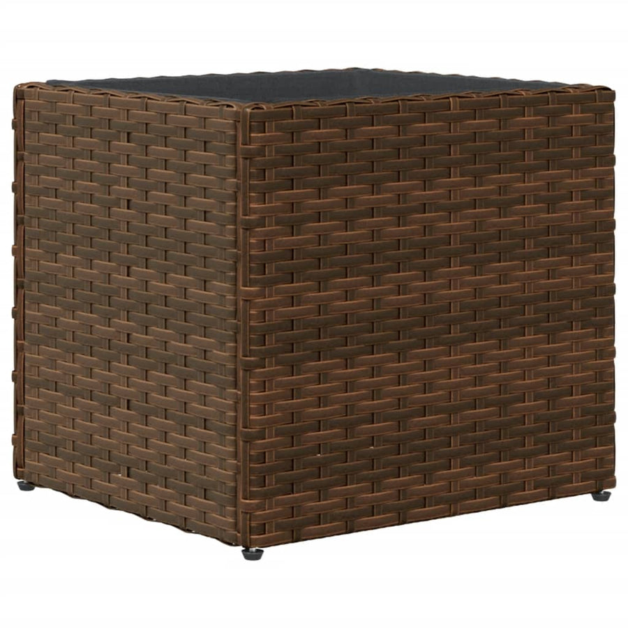 Plantenbak 36x30x32 cm poly rattan bruin