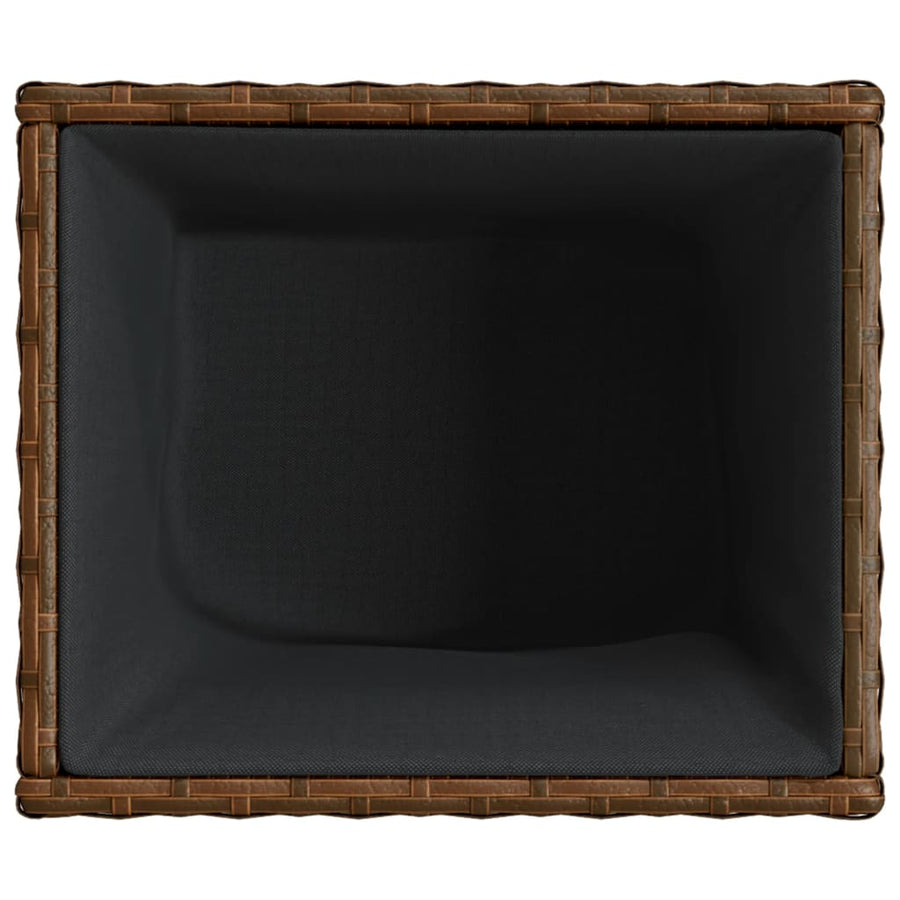 Plantenbak 36x30x32 cm poly rattan bruin