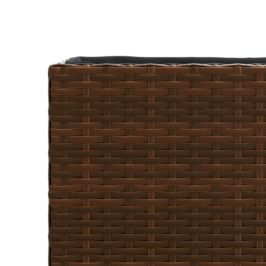 Plantenbak 36x30x32 cm poly rattan bruin