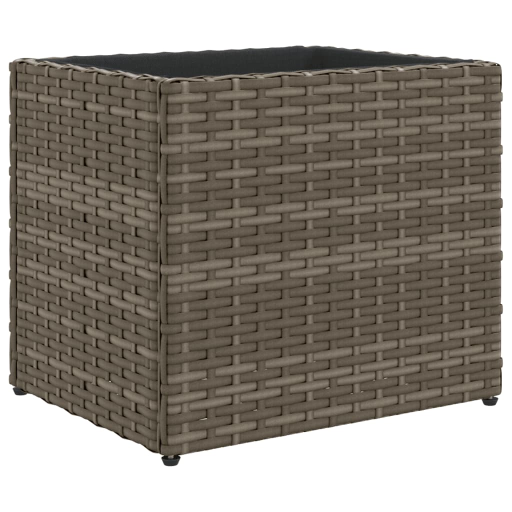Plantenbak 36x30x32 cm poly rattan grijs