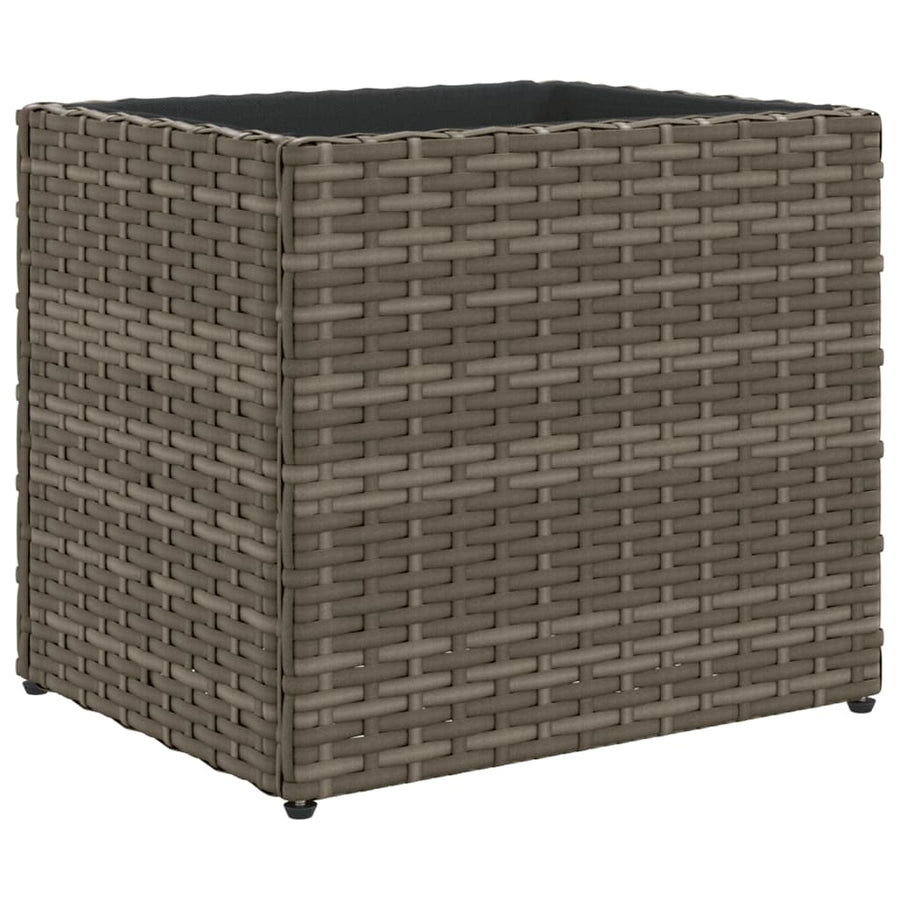 Plantenbak 36x30x32 cm poly rattan grijs