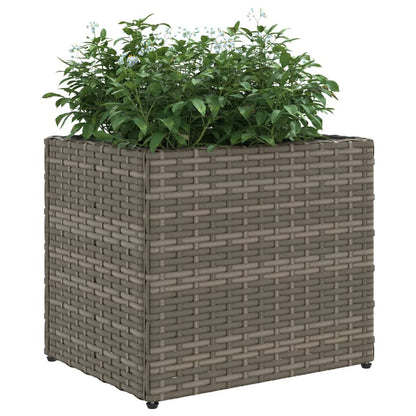 Plantenbak 36x30x32 cm poly rattan grijs