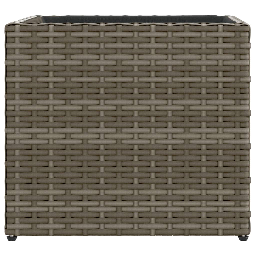 Plantenbak 36x30x32 cm poly rattan grijs