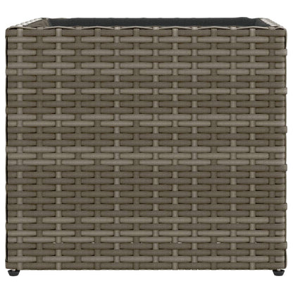Plantenbak 36x30x32 cm poly rattan grijs