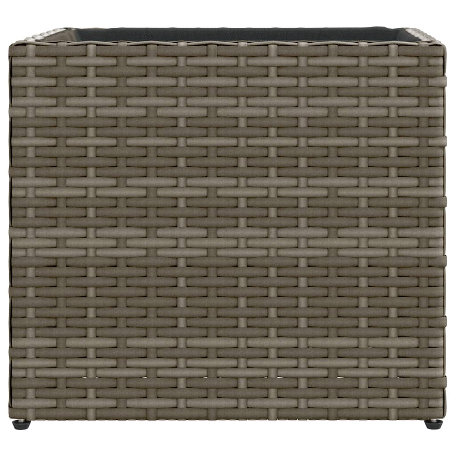 Plantenbak 36x30x32 cm poly rattan grijs