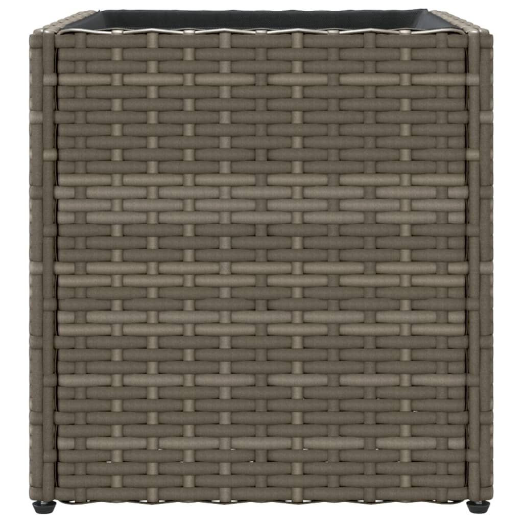 Plantenbak 36x30x32 cm poly rattan grijs