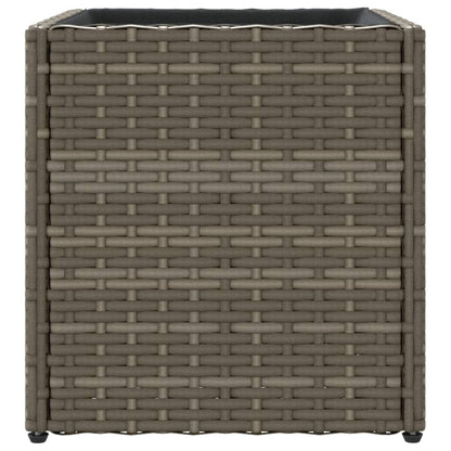 Plantenbak 36x30x32 cm poly rattan grijs