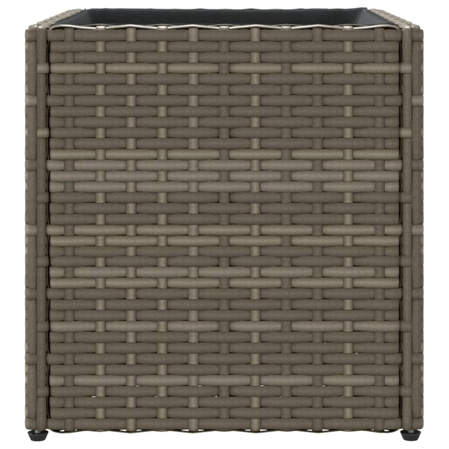 Plantenbak 36x30x32 cm poly rattan grijs