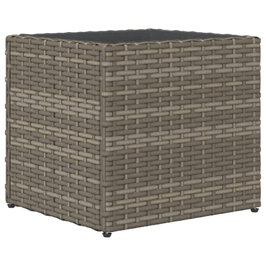 Plantenbak 36x30x32 cm poly rattan grijs