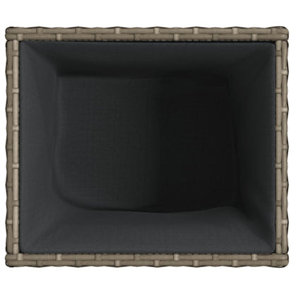 Plantenbak 36x30x32 cm poly rattan grijs