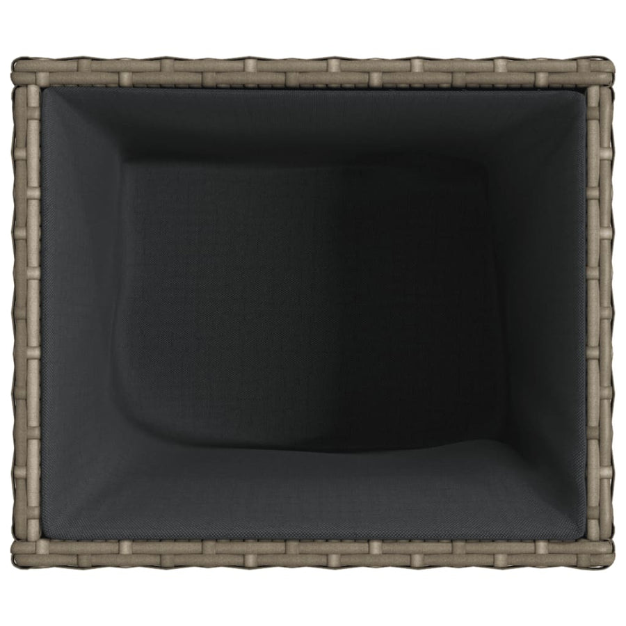 Plantenbak 36x30x32 cm poly rattan grijs