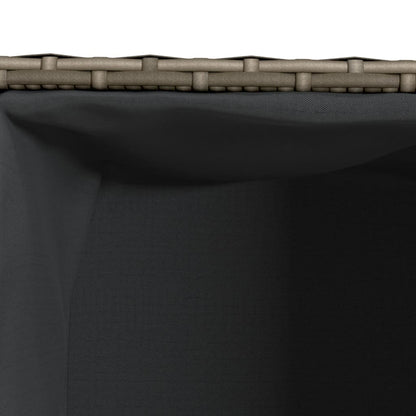 Plantenbak 36x30x32 cm poly rattan grijs