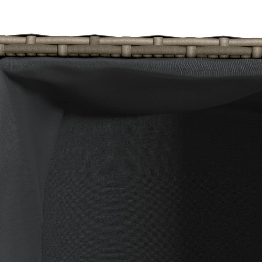 Plantenbak 36x30x32 cm poly rattan grijs