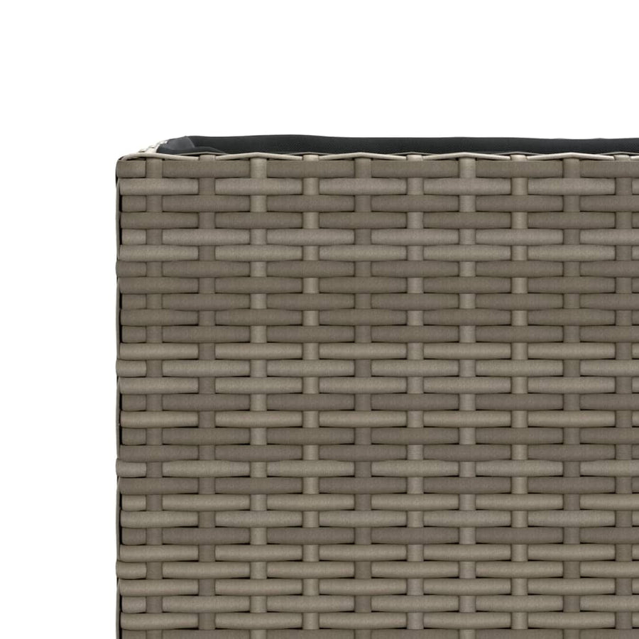 Plantenbak 36x30x32 cm poly rattan grijs