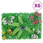 Hedge with artificial plants 6 pcs 40x60 cm green