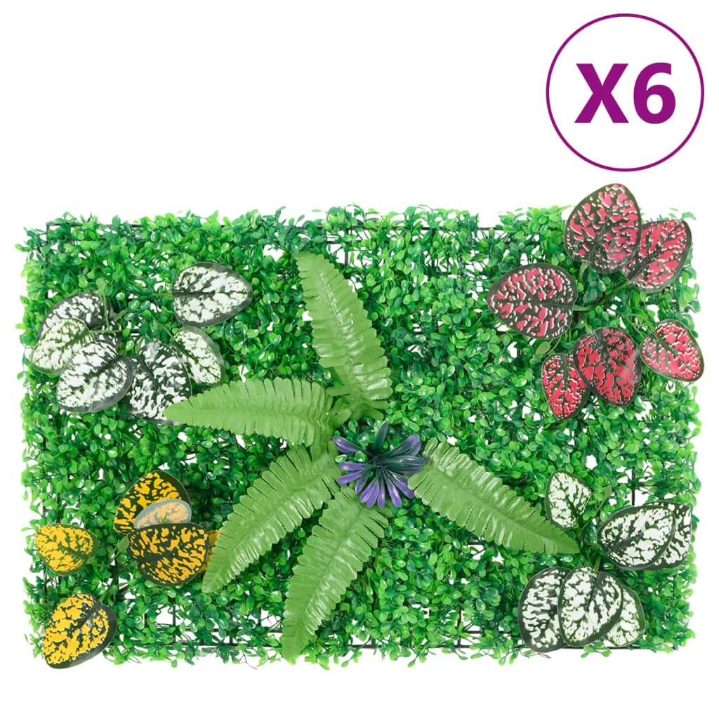   Hek Met Kunstplanten 6 St 40X60 Cm Groen