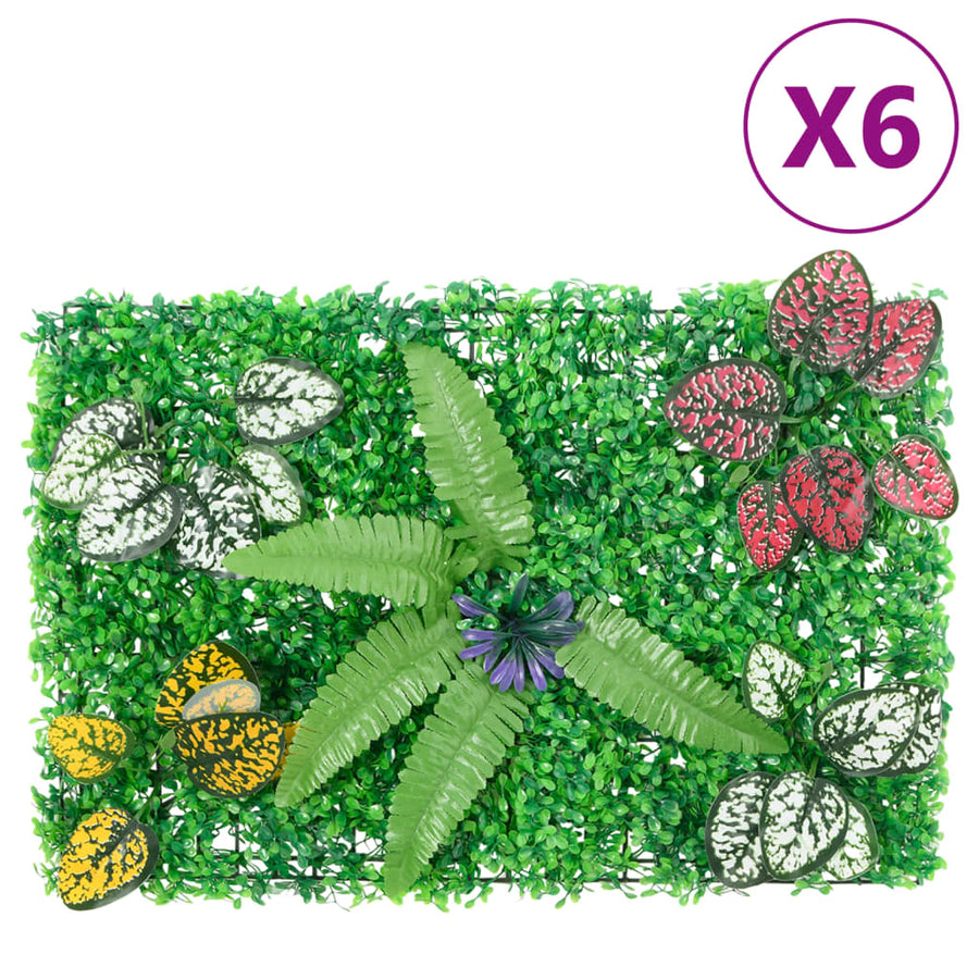   Hek Met Kunstplanten 6 St 40X60 Cm Groen