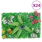 Hedge with artificial plants 24 pcs 40x60 cm green