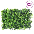 Fence with artificial leaves 24 pcs 40x60 cm green