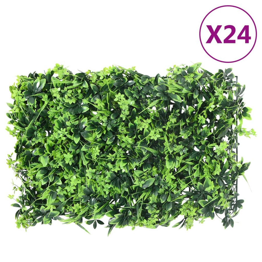   Hek Met Kunstbladeren 24 St 40X60 Cm Groen