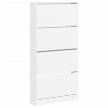 Schoenenkast Met 4 Klaplades 80X2X63,5 Cm Wit 80 x 21 x 163.5 cm