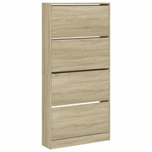 Schoenenkast Met 4 Klaplades 80X2X63,5 Cm Kleurig Sonoma Eiken 80 x 21 x 163.5 cm