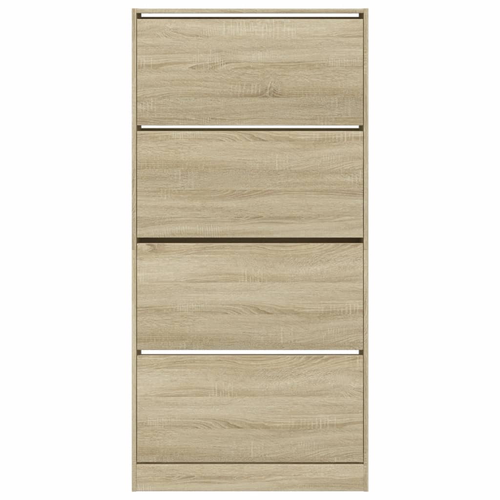 Schoenenkast Met 4 Klaplades 80X2X63,5 Cm Kleurig Sonoma Eiken 80 x 21 x 163.5 cm