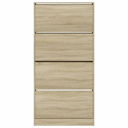 Schoenenkast Met 4 Klaplades 80X2X63,5 Cm Kleurig Sonoma Eiken 80 x 21 x 163.5 cm