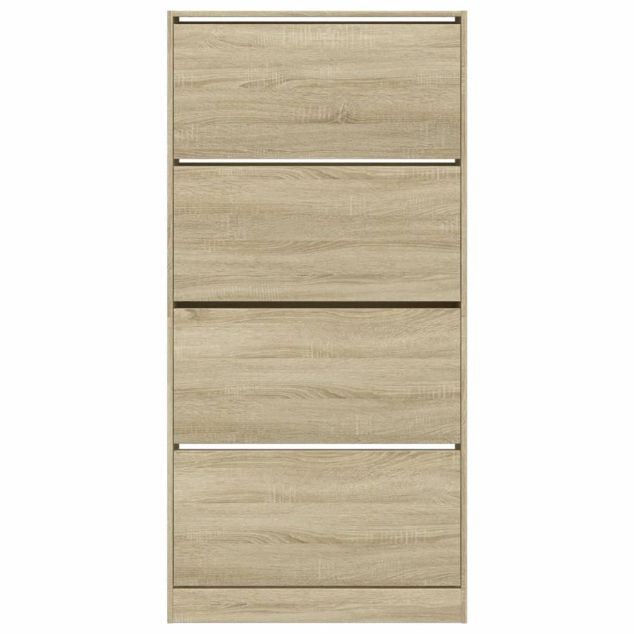 Schoenenkast Met 4 Klaplades 80X2X63,5 Cm Kleurig Sonoma Eiken 80 x 21 x 163.5 cm