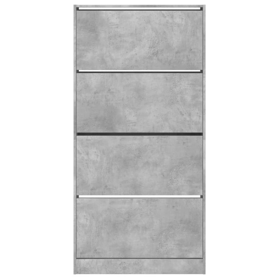 Schoenenkast Met 4 Klaplades 80X2X63,5 Cm Betongrijs 80 x 21 x 163.5 cm