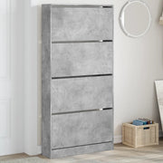 Schoenenkast 80x21x163,5 cm betongrijs 4 klaplades