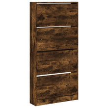 Schoenenkast Met 4 Klaplades 80X2X63,5 Cm Kleur Gerookt Eiken 80 x 21 x 163.5 cm