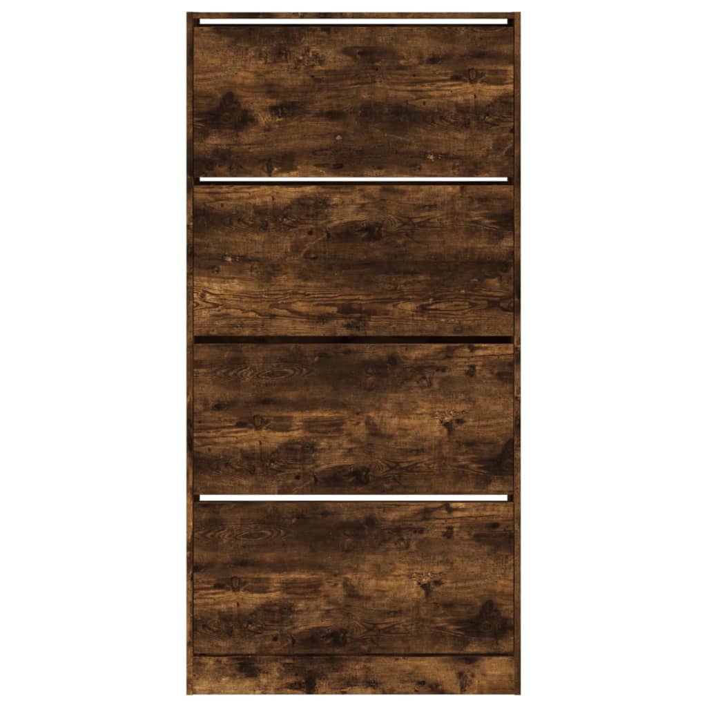 Schoenenkast Met 4 Klaplades 80X2X63,5 Cm Kleur Gerookt Eiken 80 x 21 x 163.5 cm