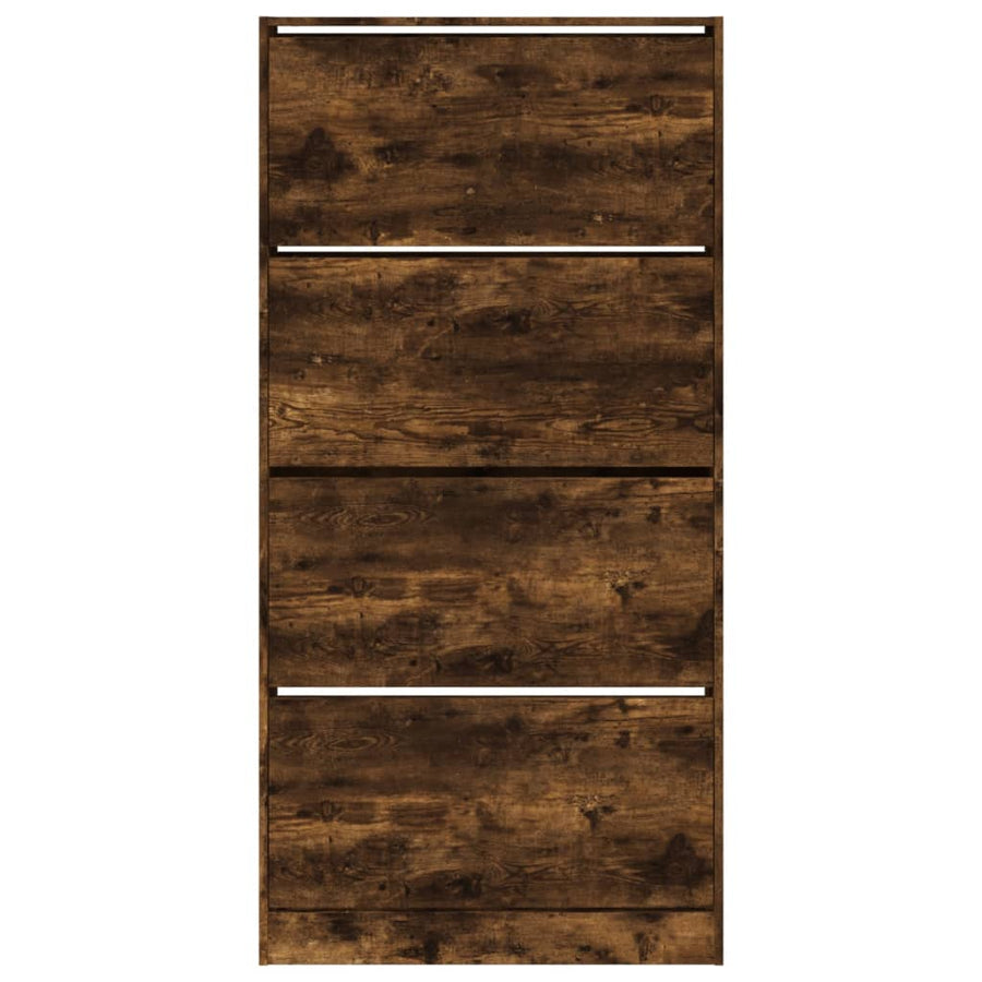 Schoenenkast Met 4 Klaplades 80X2X63,5 Cm Kleur Gerookt Eiken 80 x 21 x 163.5 cm
