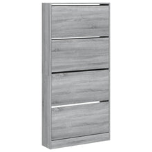 Schoenenkast Met 4 Klaplades 80X2X63,5 Cm Grijs Sonoma 80 x 21 x 163.5 cm