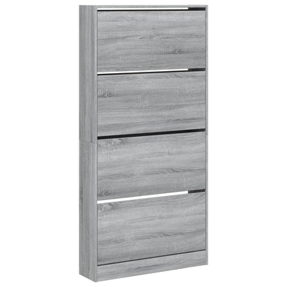 Schoenenkast Met 4 Klaplades 80X2X63,5 Cm Grijs Sonoma 80 x 21 x 163.5 cm
