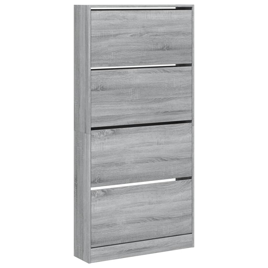 Schoenenkast Met 4 Klaplades 80X2X63,5 Cm Grijs Sonoma 80 x 21 x 163.5 cm