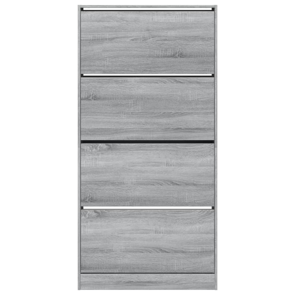 Schoenenkast Met 4 Klaplades 80X2X63,5 Cm Grijs Sonoma 80 x 21 x 163.5 cm