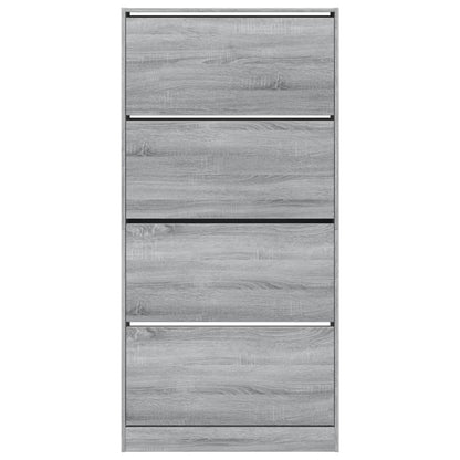 Schoenenkast Met 4 Klaplades 80X2X63,5 Cm Grijs Sonoma 80 x 21 x 163.5 cm