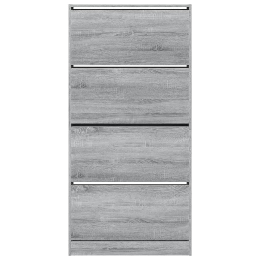Schoenenkast Met 4 Klaplades 80X2X63,5 Cm Grijs Sonoma 80 x 21 x 163.5 cm