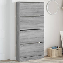 Schoenenkast Met 4 Klaplades 80X2X63,5 Cm Grijs Sonoma 80 x 21 x 163.5 cm