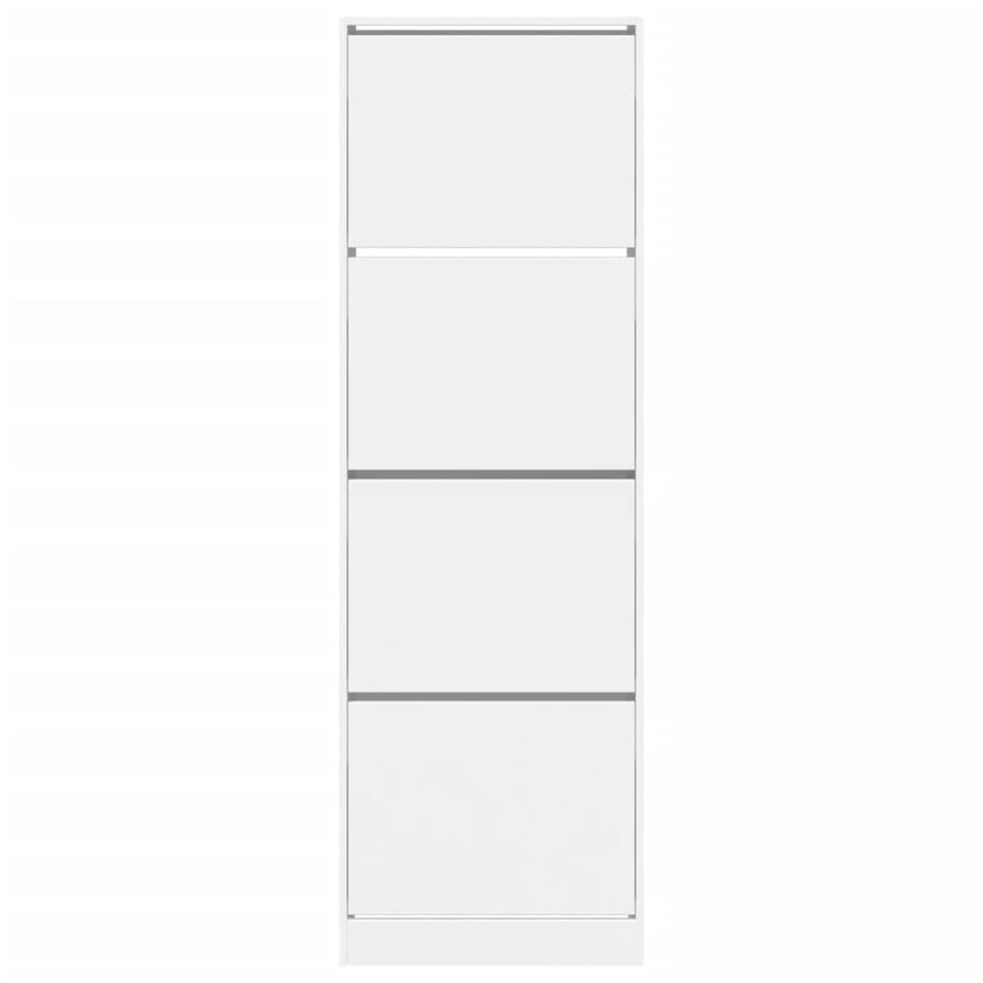 Schoenenkast Met 4 Klaplades 60X34X87,5 Cm Wit 60 x 34 x 187.5 cm