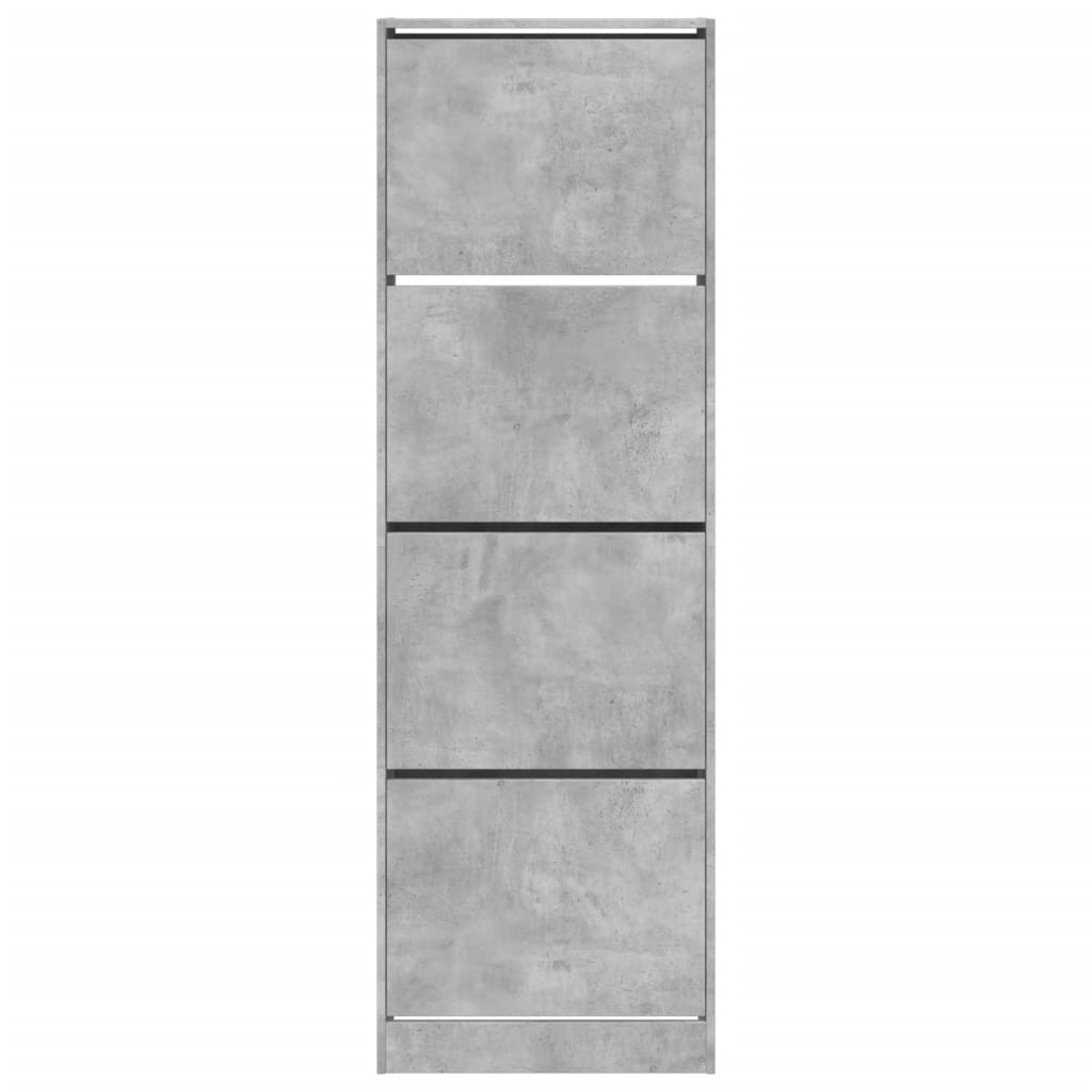 Schoenenkast Met 4 Klaplades 60X34X87,5 Cm Betongrijs 60 x 34 x 187.5 cm