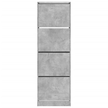 Schoenenkast Met 4 Klaplades 60X34X87,5 Cm Betongrijs 60 x 34 x 187.5 cm